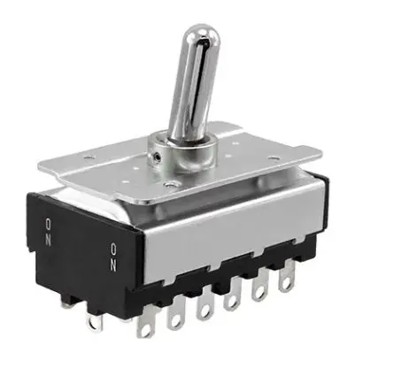 Produktfoto 1 von Nidec Components Panel Kippschalter 6-poliger Wechsler, Ein-Ein, 250 V ac, 10A, Lötöse