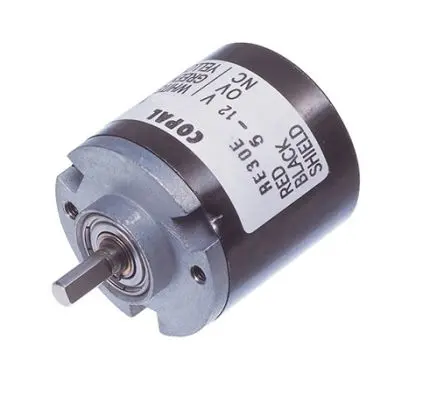 Produktfoto 1 von Nidec Components Optischer Encoder, 100 Impulse/Umdrehung Imulse/U 12V, 5 V, mit 4 mm Flachschaft, Draht