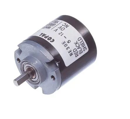 Produktfoto 1 von Nidec Components Optischer Encoder, 200 Impulse/Umdrehung Imulse/U 24V dc, mit 4 mm Flachschaft, Draht