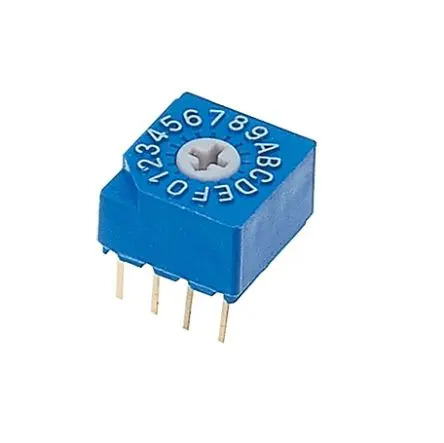 Produktfoto 1 von Nidec Components 16-Stufen S-1000A Drehschalter 1-poliger Umschalter / 100mA Stift, 7 mm x 8mm x 16 mm
