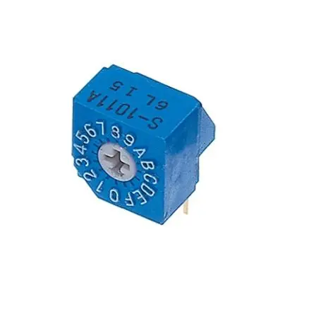 Produktfoto 1 von Nidec Components 16-Stufen S-1000A Drehschalter 1-poliger Umschalter / 100mA Stift, 7 mm x 8mm x 16 mm