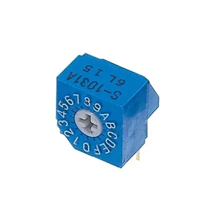 Produktfoto 1 von Nidec Components 16-Stufen S-1000A Drehschalter 1-poliger Umschalter / 100mA Stift, 7 mm x 8mm x 16 mm