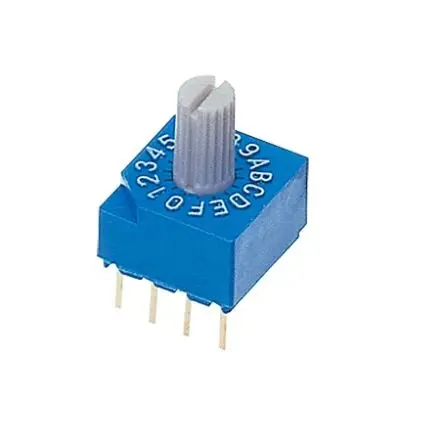 Produktfoto 1 von Nidec Components 16-Stufen S-1000A Drehschalter 1-poliger Umschalter / 100mA Stift, 7 mm x 8mm x 16 mm