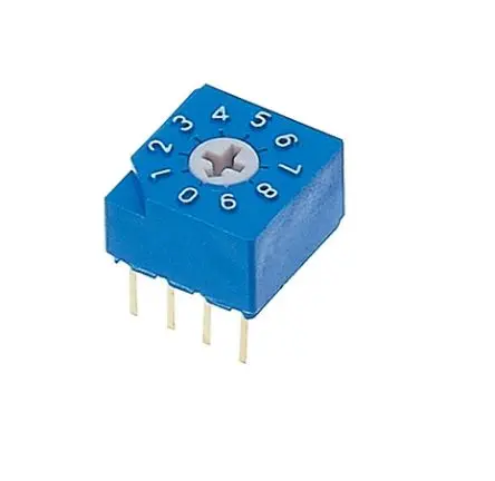 Produktfoto 1 von Nidec Components 10-Stufen S-2000A Drehschalter 1-poliger Umschalter / 100mA Stift, 7 mm x 8mm x 16 mm