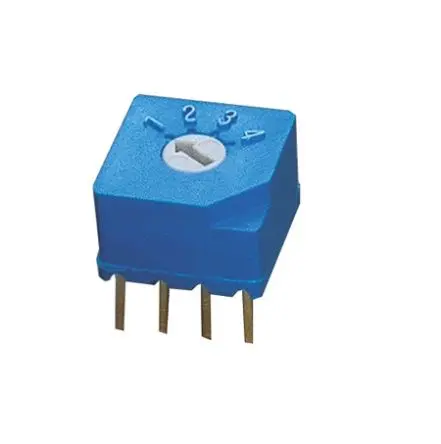 Produktfoto 1 von Nidec Components 4-Stufen S-2050 Drehschalter SP4T / 100mA Stift, 7 mm x 8mm x 16 mm