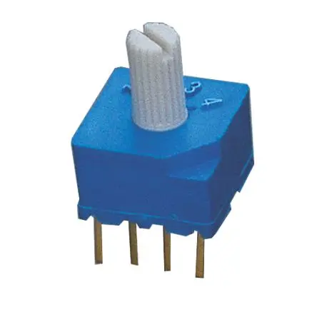 Produktfoto 1 von Nidec Components 4-Stufen S-2050 Drehschalter SP4T / 100mA Stift, 7 mm x 8mm x 16 mm