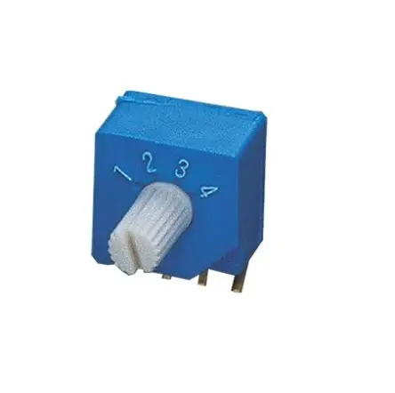 Produktfoto 1 von Nidec Components 4-Stufen S-2050 Drehschalter SP4T / 100mA Stift, 7 mm x 8mm x 16 mm