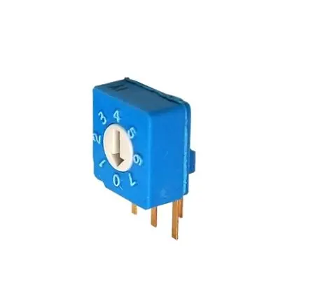Produktfoto 1 von Nidec Components 8-Stufen S8 Drehschalter 1-poliger Umschalter / 100mA Stift, 7 mm x 8mm x 16 mm