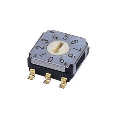 Produktfoto 1 von Nidec Components 10-Stufen SA-7000 Drehschalter 1-poliger Umschalter / 100mA SMD Gull-Wing, 7 mm x 8mm x 16 mm