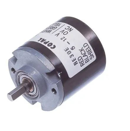 Produktfoto 1 von Nidec Components Optischer Encoder, 400 Impulse/Umdrehung Imulse/U 24V dc, mit 4 mm Flachschaft, Draht