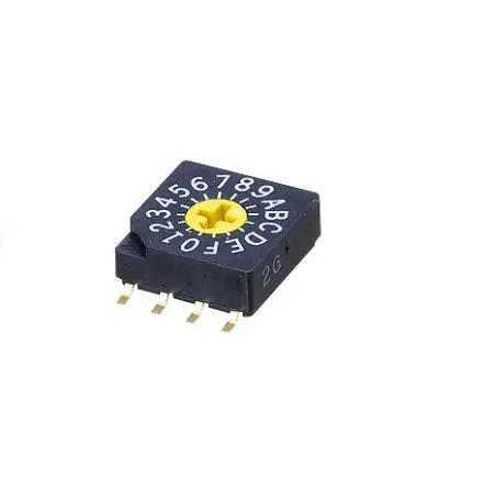 Produktfoto 1 von Nidec Components 16-Stufen SC-1000 Drehschalter 1-poliger Umschalter / 100mA SMD Gull-Wing, 7 mm x 8mm x 16 mm