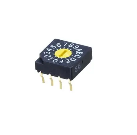 Produktfoto 1 von Nidec Components 10-Stufen SC-2000 Drehschalter 1-poliger Umschalter / 100mA Stift, 7 mm x 8mm x 16 mm