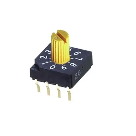 Produktfoto 1 von Nidec Components 10-Stufen SC-2000 Drehschalter 1-poliger Umschalter / 100mA Einrastbar, 7 mm x 8mm x 16 mm