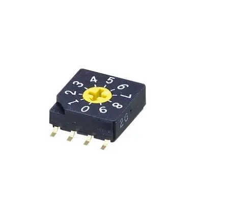 Produktfoto 1 von Nidec Components 10-Stufen SC-2000 Drehschalter 1-poliger Umschalter / 100mA SMD Gull-Wing, 7 mm x 8mm x 16 mm