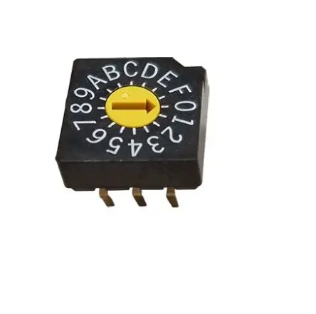Produktfoto 1 von Nidec Components 16-Stufen SD-1000 Drehschalter 1-poliger Umschalter / 100mA Stift, 7 mm x 8mm x 16 mm
