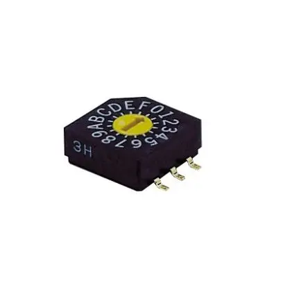 Produktfoto 1 von Nidec Components 16-Stufen SD-1000 Drehschalter 1-poliger Umschalter / 100mA SMD Gull-Wing, 7 mm x 8mm x 16 mm
