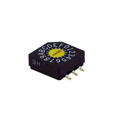 Produktfoto 1 von Nidec Components 16-Stufen SD-1000 Drehschalter 1-poliger Umschalter / 100mA SMD Gull-Wing, 7 mm x 8mm x 16 mm