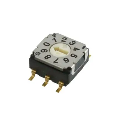 Produktfoto 1 von Nidec Components 10-Stufen SH-7000 Drehschalter 1-poliger Umschalter / 100mA SMD Gull-Wing, 7 mm x 8mm x 16 mm