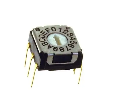 Produktfoto 1 von Nidec Components 16-Stufen SH-7000 Drehschalter 1-poliger Umschalter / 100mA Stift, 7 mm x 8mm x 16 mm
