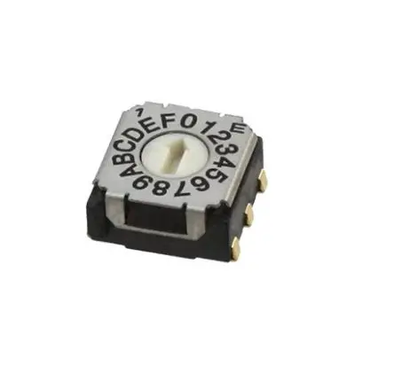 Produktfoto 1 von Nidec Components 16-Stufen SH-7000 Drehschalter 1-poliger Umschalter / 100mA Stift, 7 mm x 8mm x 16 mm