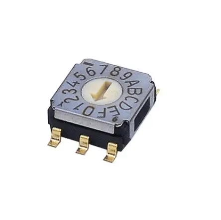Produktfoto 1 von Nidec Components 16-Stufen SA-7000 Drehschalter 1-poliger Umschalter / 100mA SMD Gull-Wing, 7 mm x 8mm x 16 mm
