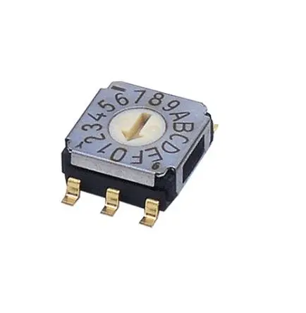 Produktfoto 1 von Nidec Components 16-Stufen SA-7000 Drehschalter 1-poliger Umschalter / 100mA SMD Gull-Wing, 7 mm x 8mm x 16 mm