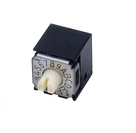 Produktfoto 1 von Nidec Components 16-Stufen SA-7000 Drehschalter 1-poliger Umschalter / 100mA SMD Gull-Wing, 7 mm x 8mm x 16 mm