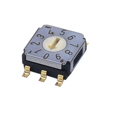 Produktfoto 1 von Nidec Components 10-Stufen SA-7000 Drehschalter 1-poliger Umschalter / 100mA SMD Gull-Wing, 7 mm x 8mm x 16 mm