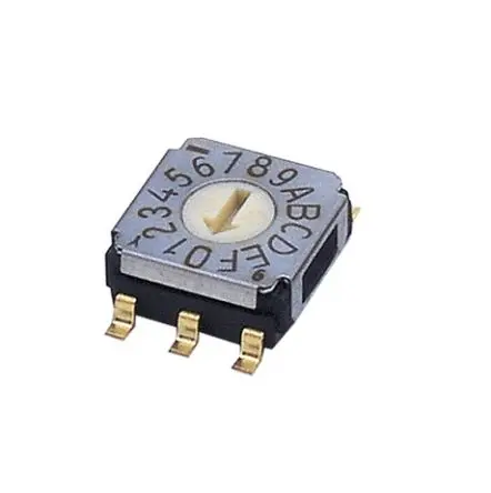 Produktfoto 1 von Nidec Components 16-Stufen SA-7000 Drehschalter 1-poliger Umschalter / 100mA SMD Gull-Wing, 7 mm x 8mm x 16 mm