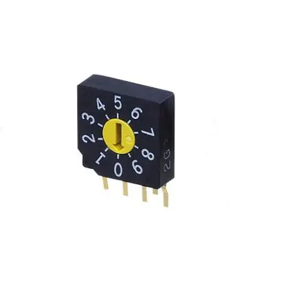 Produktfoto 1 von Nidec Components 16-Stufen SC-1000 Drehschalter 1-poliger Umschalter / 100mA Stift, 7 mm x 8mm x 16 mm