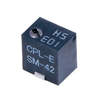 Produktfoto 1 von Nidec Components SM-4 11-Gang Oberfläche Trimm-Potentiometer, Einstellung von oben, 2 mΩ, 10 %, 0.25 W, J-Haken, L. 4.8