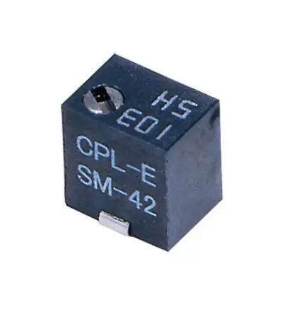 Produktfoto 1 von Nidec Components SM-4 11-Gang Oberfläche Trimm-Potentiometer, Einstellung von oben, 2 mΩ, 10 %, 0.25 W, J-Haken, L. 4.8