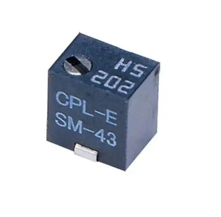 Produktfoto 1 von Nidec Components SM-4 5-Gang Oberfläche Trimm-Potentiometer, Einstellung von oben, 2 mΩ, 10 %, 0.25 W, J-Haken, L. 4.8