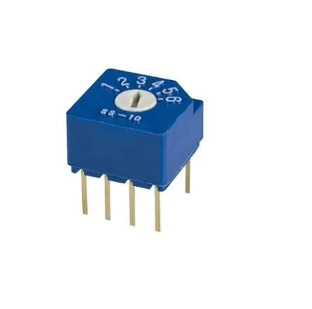 Produktfoto 1 von Nidec Components 6-Stufen SS-10 Drehschalter SP6T / 100mA Stift, 7 mm x 8mm x 16 mm