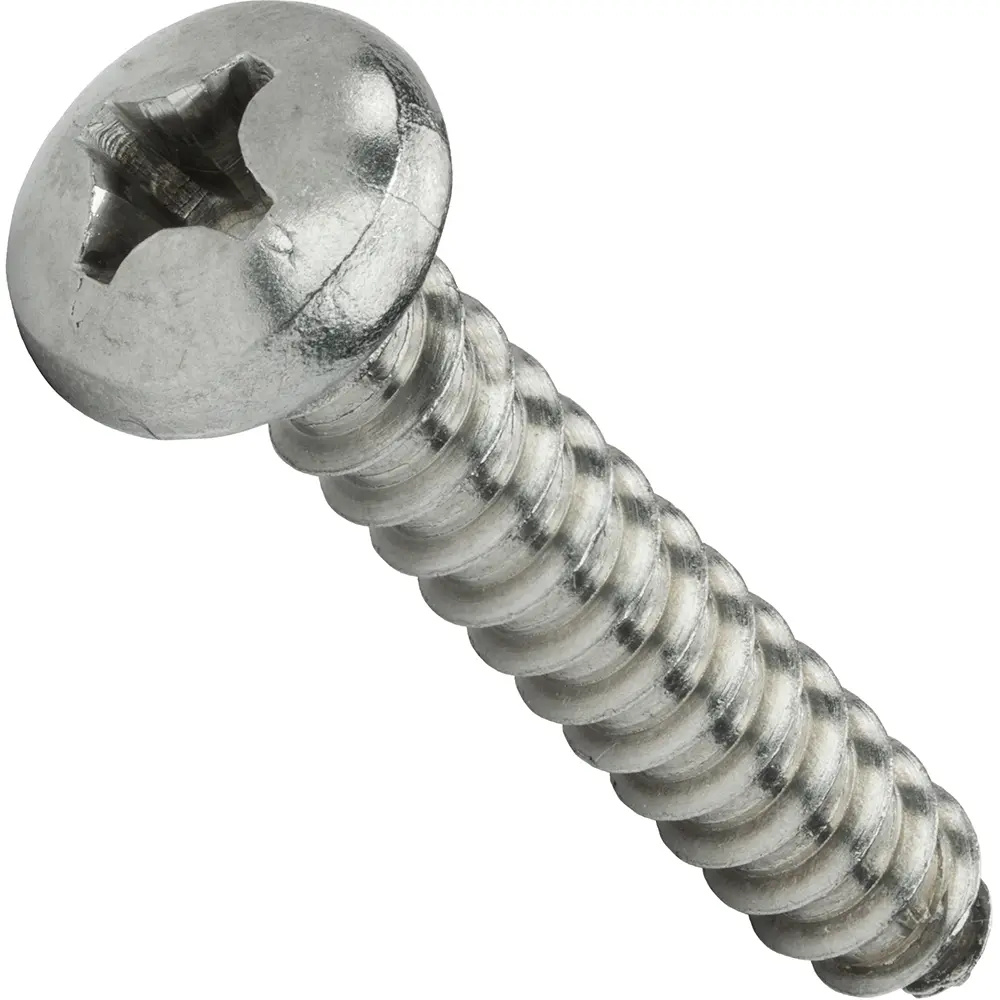Produktfoto 1 von RS PRO Selbstschneidende Schraube SAE J933, ASME B18.6.3 Phillips, Stahl Flachrund x 0.88 in Verzinkt