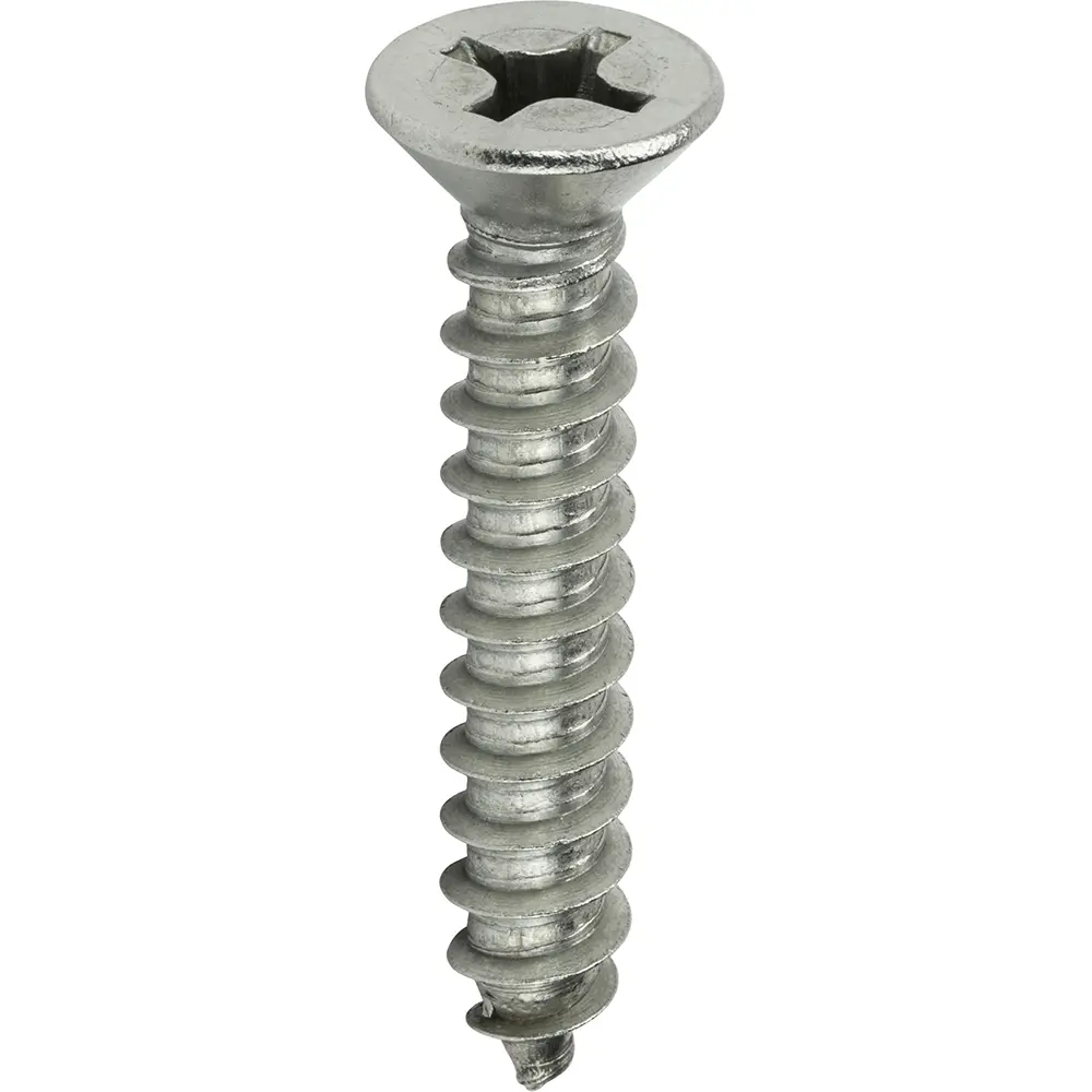 Produktfoto 1 von RS PRO Selbstschneidende Schraube No Phillips, Stahl Flach x 1.5 in Verzinkt