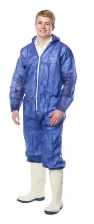 Produktfoto 1 von RS PRO, Overall Einweg-Overall 2XL Blau Mit Kapuze Unisex, Polypropylen, Flüssigkeits- und partikelbeständig