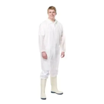 Produktfoto 1 von RS PRO Besucherkittel 2XL, Unisex, Spinnvlies-Polypropylen, Spritzwassergeschützt, Weiß, Klettverschluss