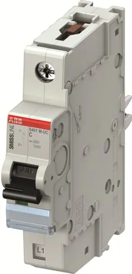 Produktfoto 1 von ABB S401M-UCC1 Miniaturüberlastschalter Typ C, Pol 1-polig 1 A 220 V ac, Abschaltvermögen 20 kA SMISSLINE TP 220 V dc