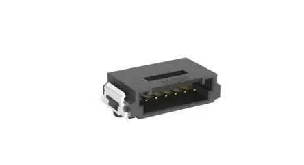 Produktfoto 1 von Fischer MiniBridge Leiterplattenleiste gewinkelt, 6-polig / 1-reihig, Raster 1.27 mm Raster Oberfläche, Kabel-Platine,