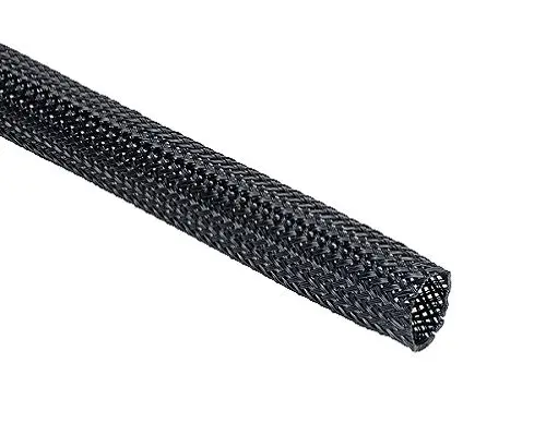 Produktfoto 1 von HellermannTyton Helagaine HEGP Kabel-Schutzschlauch Schwarz PET, Länge 100m Umflochten Dehnbar