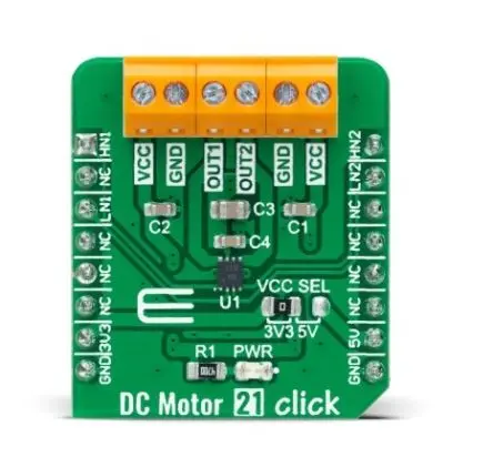 Produktfoto 1 von MikroElektronika A3910 Entwicklungswerkzeug für Motoren und Robotik, DC Motor 21 Click Treiber für Gleichstrommotoren,