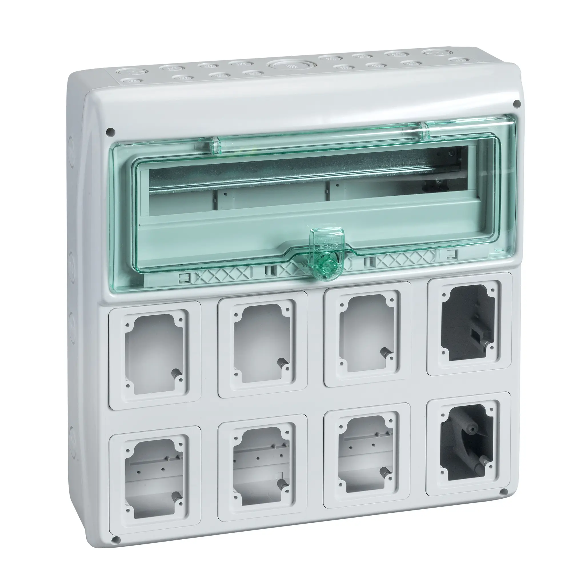 Produktfoto 1 von Schneider Electric Kaedra; Gehäuse; Polymer; Grün, Hellgrau (Gehäuse); IK09 IP65 Breite 448 mm Höhe 460 mm Länge 160 mm