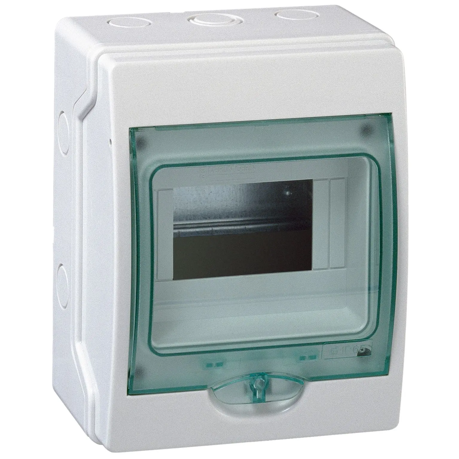 Produktfoto 1 von Schneider Electric Kaedra; Gehäuse; Polymer; Hellgrau (Gehäuse), Grün; IK09 IP65 Breite 159 mm Höhe 200 mm Länge 112 mm
