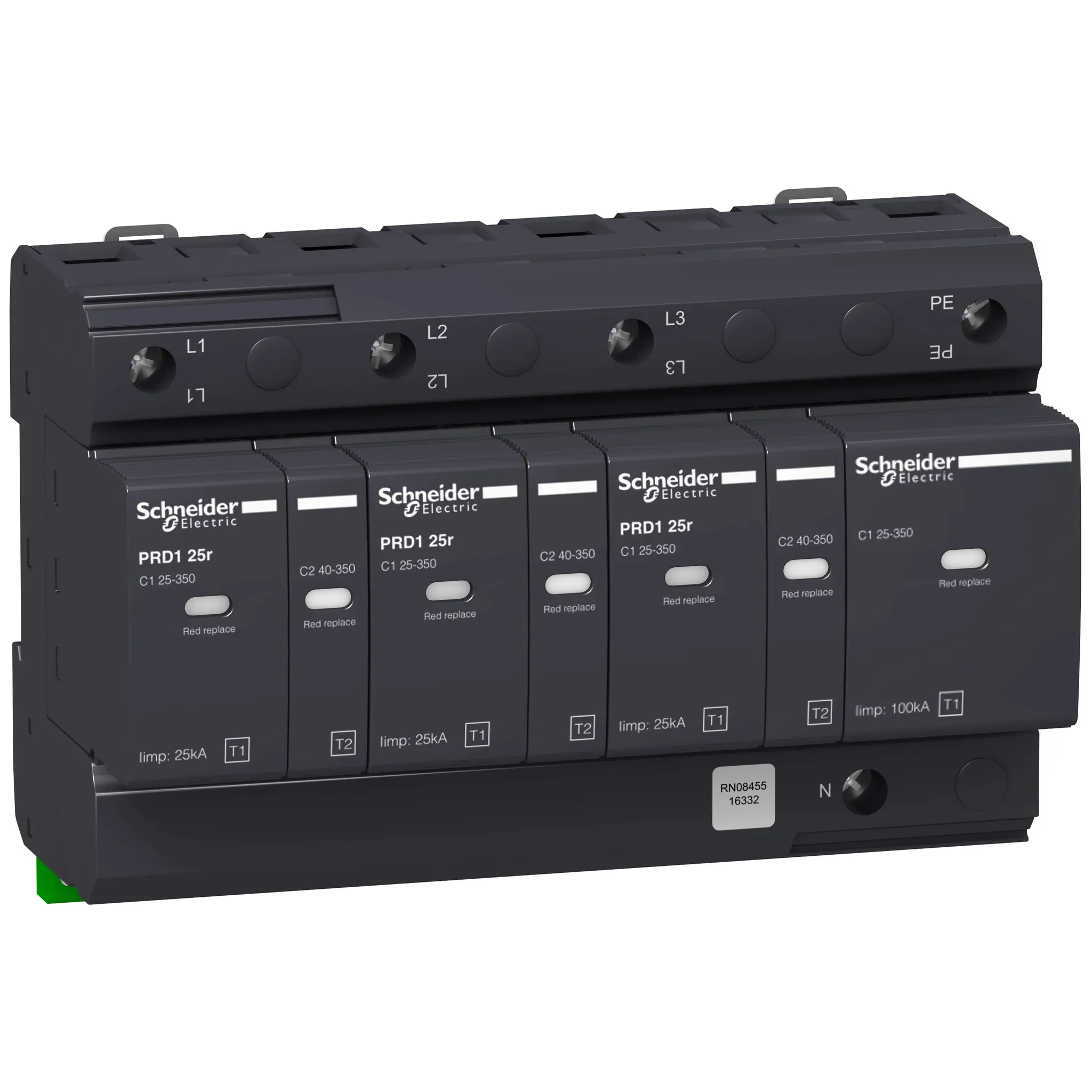 Produktfoto 1 von Schneider Electric, Überspannungsableiter 100 kA DIN-Hutschiene Acti9 Acti9