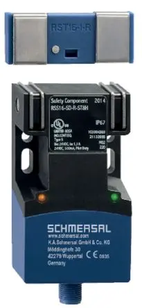 Produktfoto 1 von Schmersal RFID M12 Berührungsloser Sicherheitsschalter 26.4V dc aus Thermoplast, Magnetisch