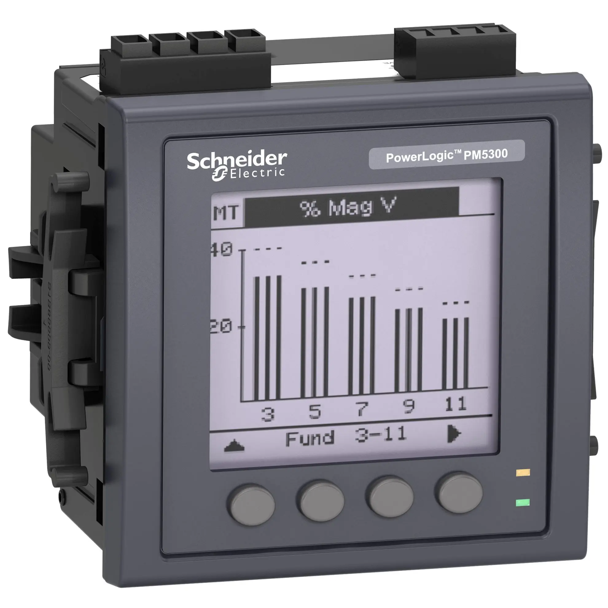 Produktfoto 1 von Schneider Electric PM5000 Energiemessgerät LCD 96 mm x 96 mm Elektromechanisch / 3-phasig 4 Ausg. 2 Eing.