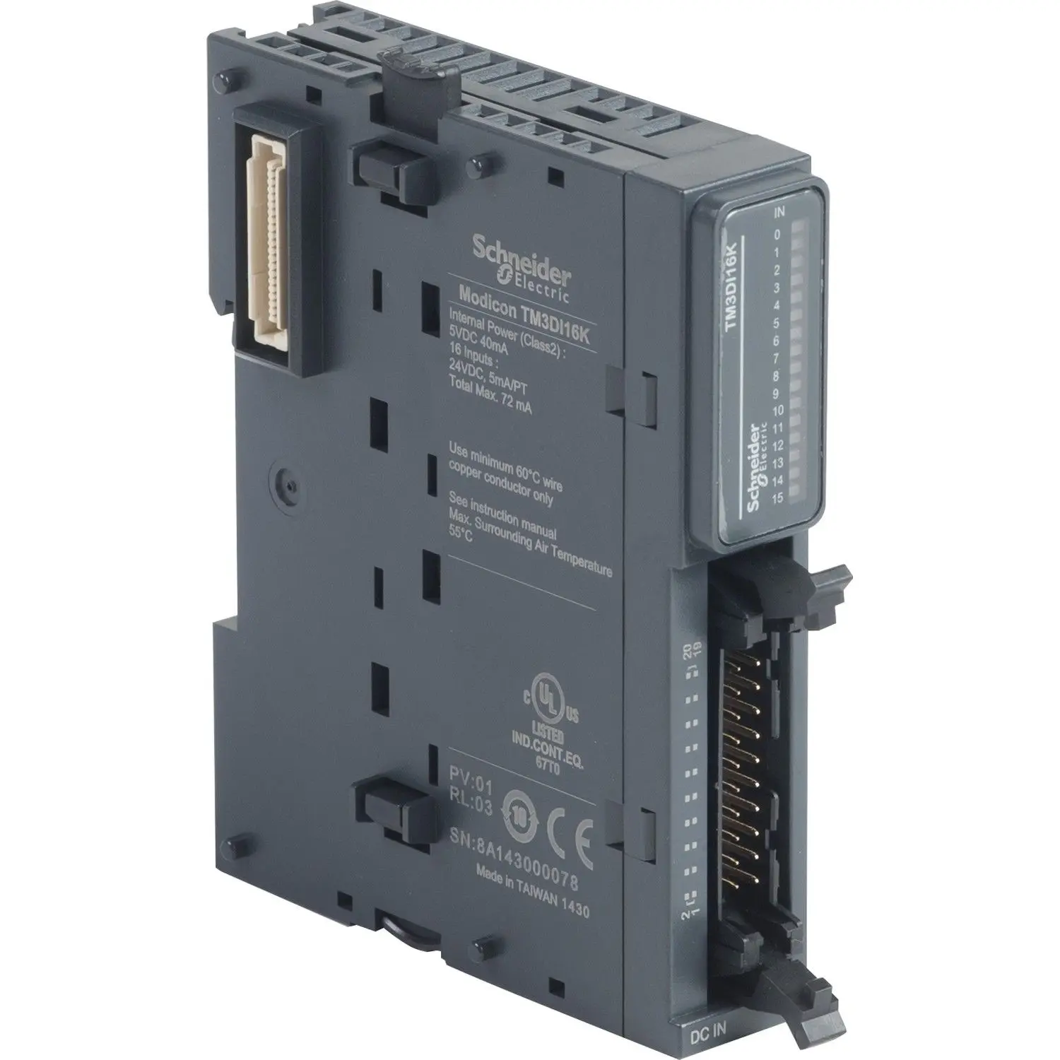 Produktfoto 1 von Schneider Electric TM3D Diskretes Eingangsmodul für TM3 Analog Eingang Modicon TM3