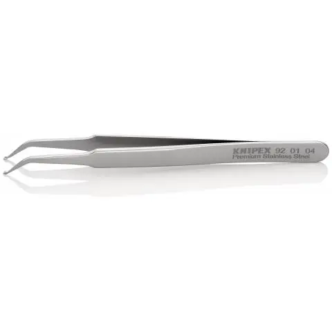 Produktfoto 1 von Knipex 92 01 04 Edelstahl Pinzette, 115 mm Abgewinkelt, Spitze Glatt Antimagnetisch 1-teilig