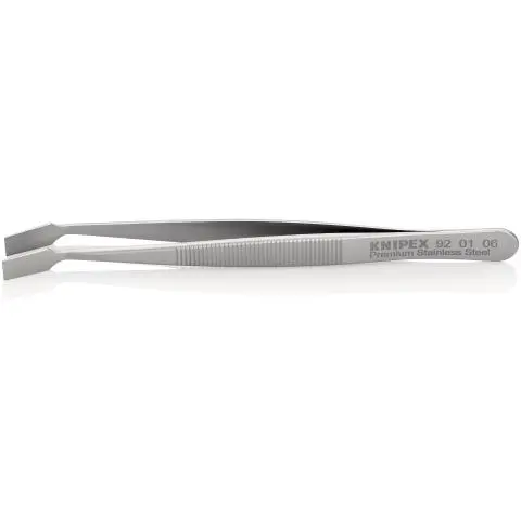 Produktfoto 1 von Knipex 92 01 06 Edelstahl Pinzette, 120 mm Abgewinkelt, Spitze Glatt Antimagnetisch 1-teilig